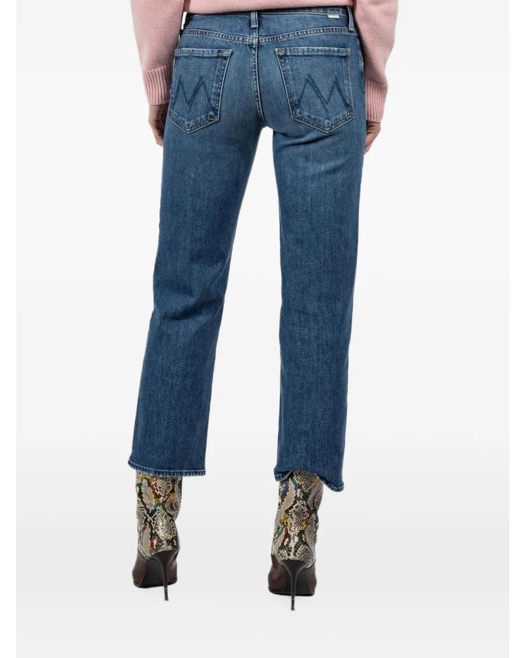 Mother Blue Rambler Cropped Jeans