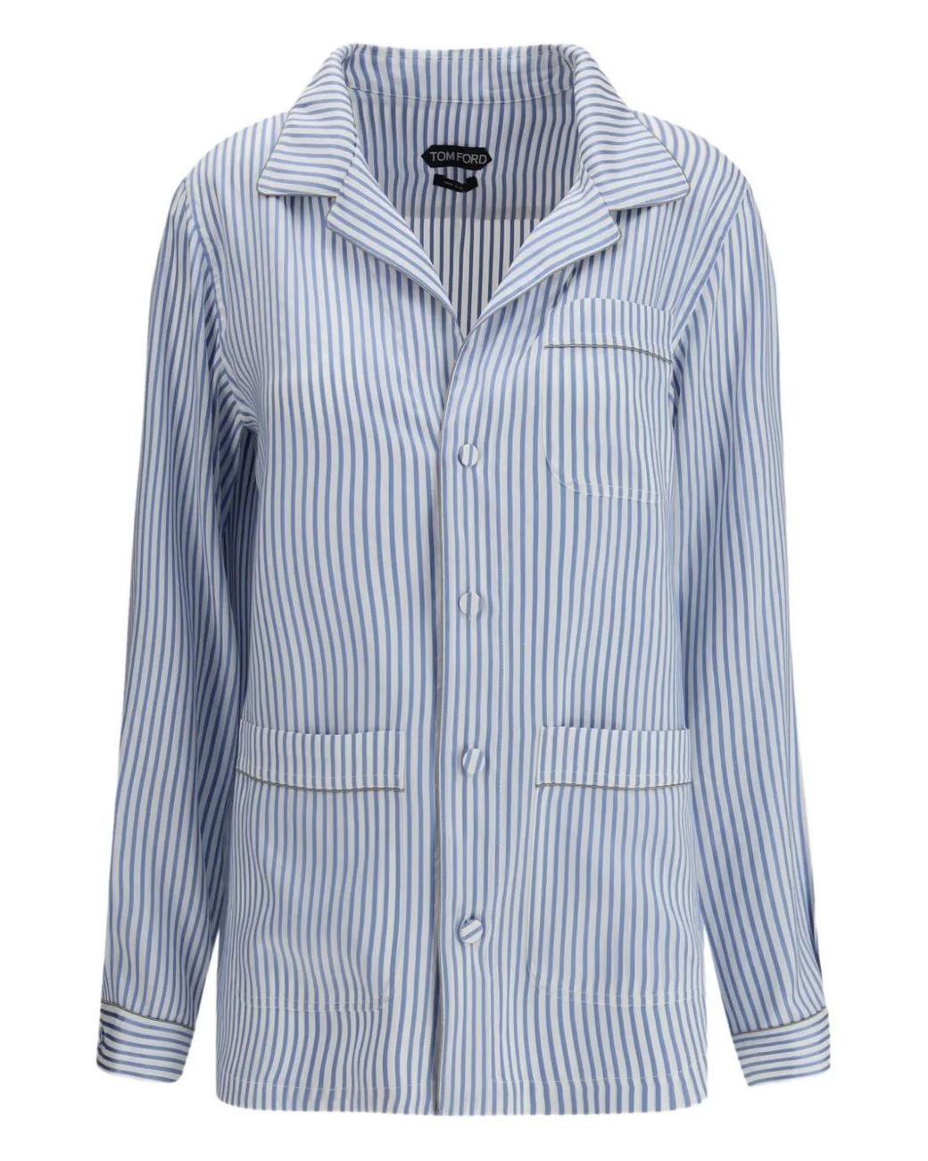 Tom Ford Blue Striped Silk Shirt