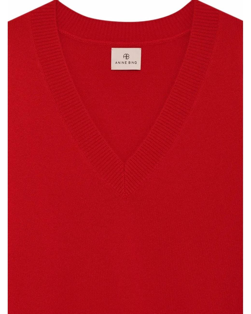 Anine Bing Red Lee Sweater