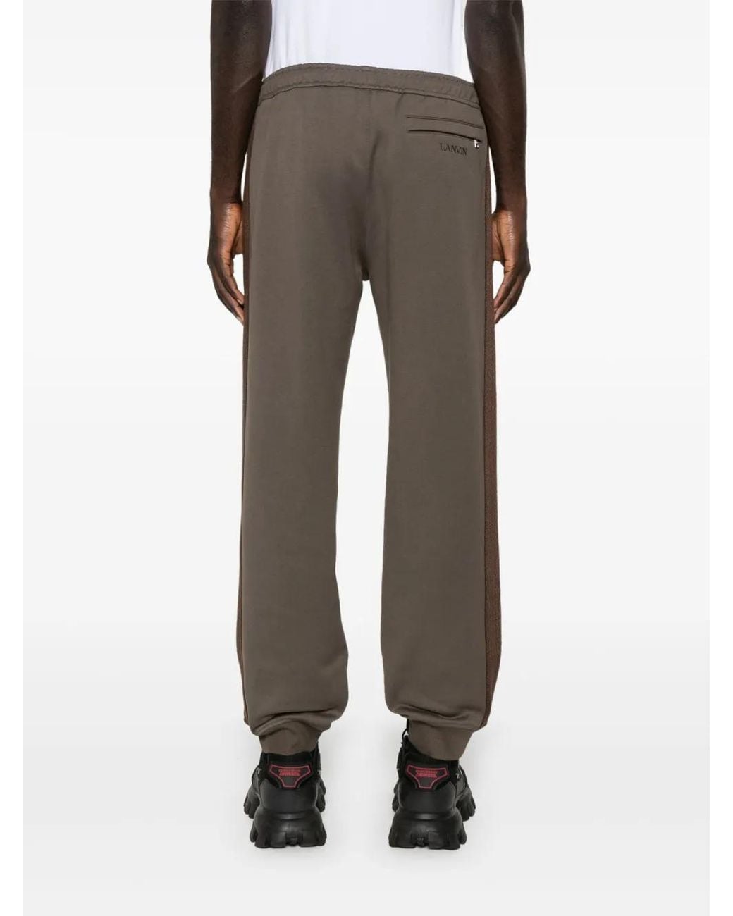 Pantalones De Chándal Con Cordones Lanvin de hombre de color Gray