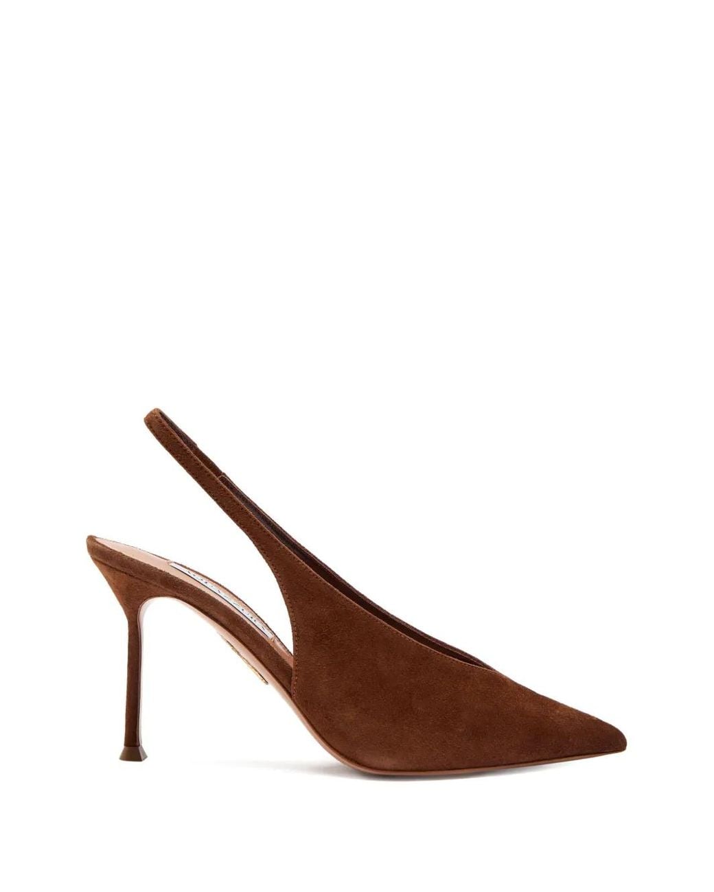 Aquazzura Brown Voltaire Pointed Slingback Pumps
