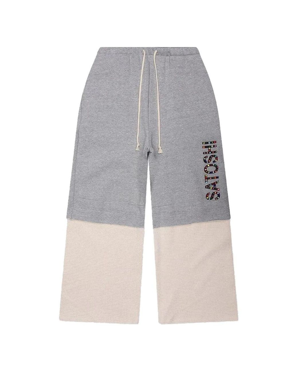 Satoshi Nakamoto Gray Studded-Detail Track Pants for men