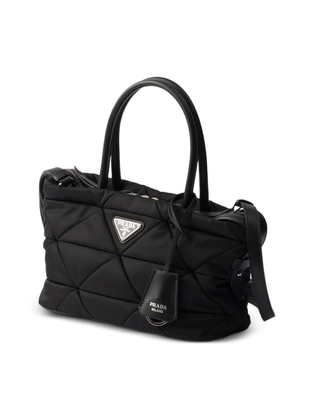 Prada Black Padded Re-Nylon Medium Tote Bag