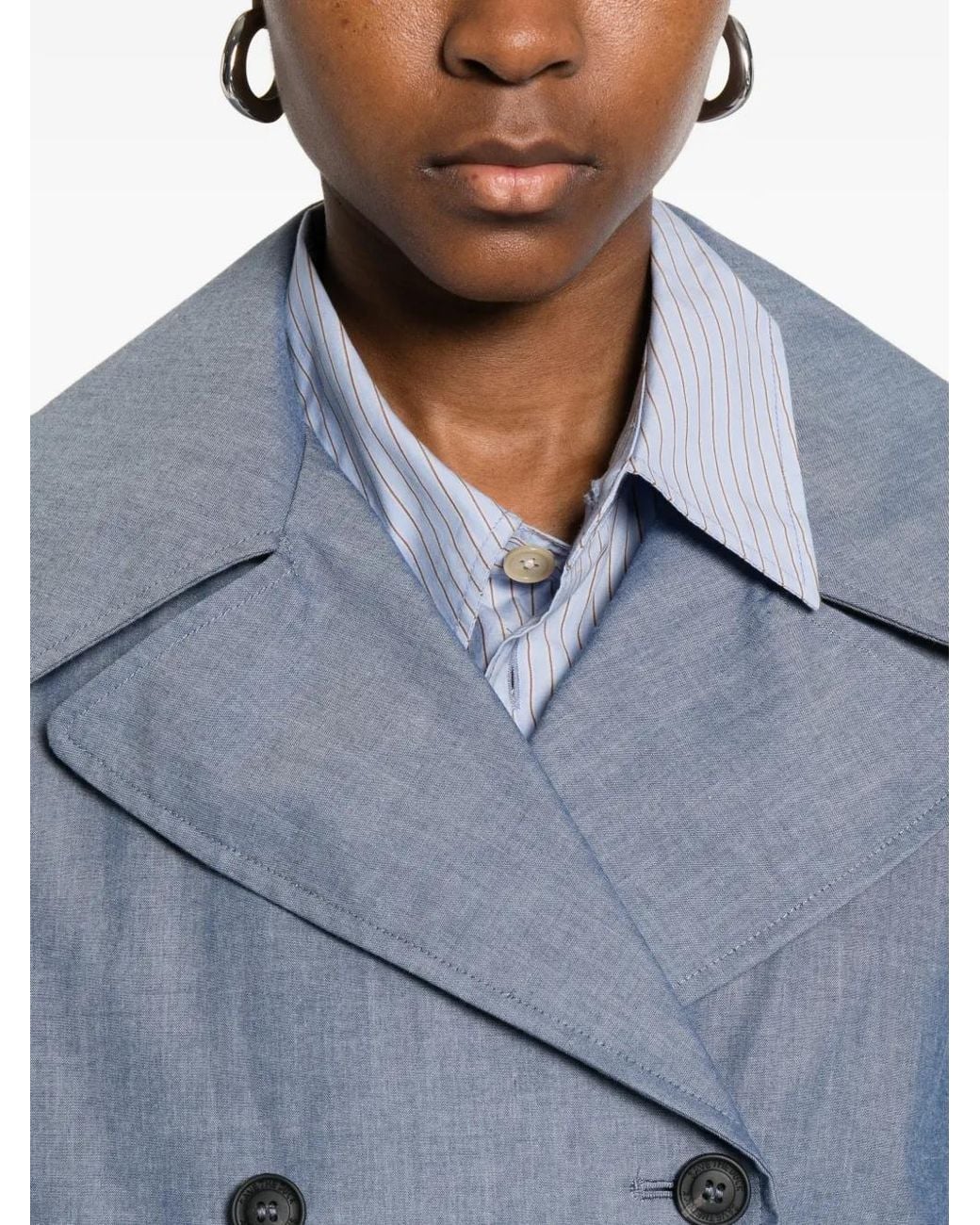 Save The Duck Blue Double-Breasted Coat