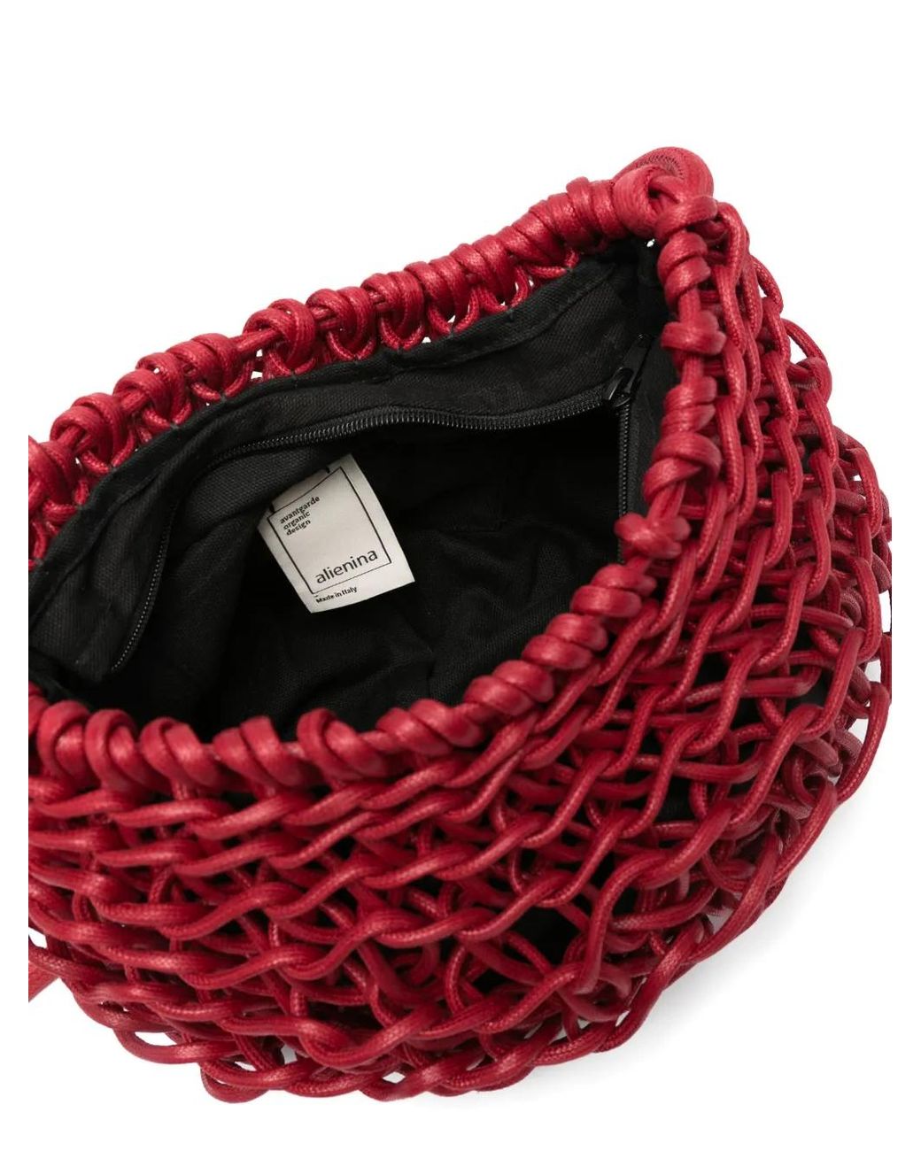 Alienina Red Cecilia Woven Shoulder Bag