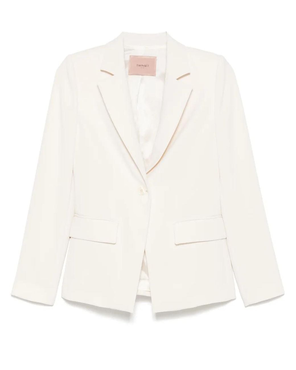 Twinset White Single-Breasted Blazer
