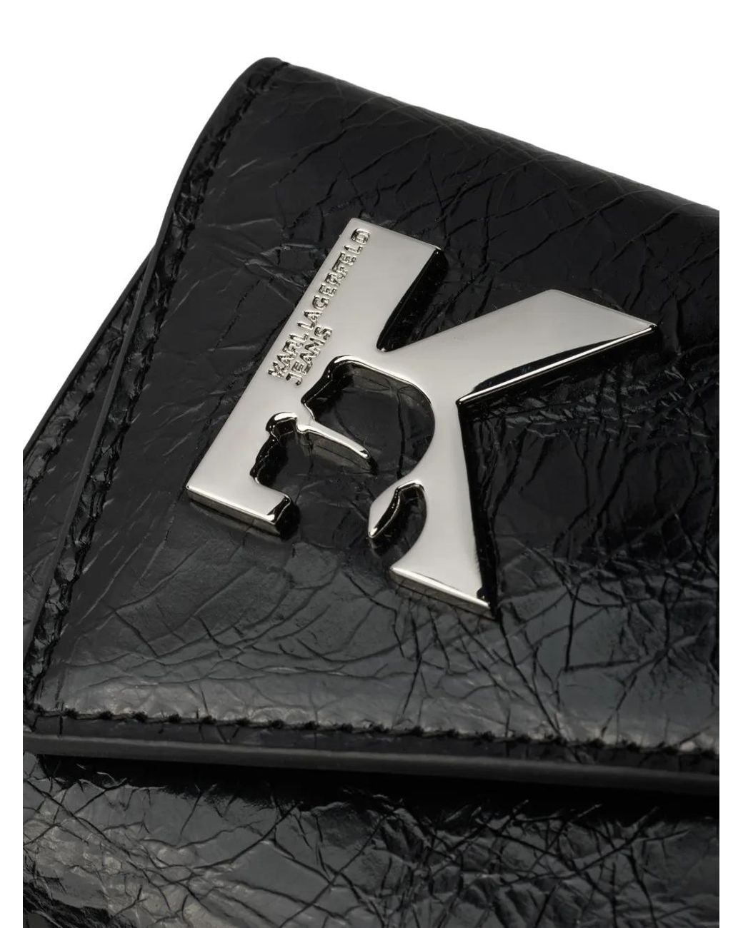 Karl Lagerfeld Black Geo Logo-Plaque Wallet (Two-Piece)