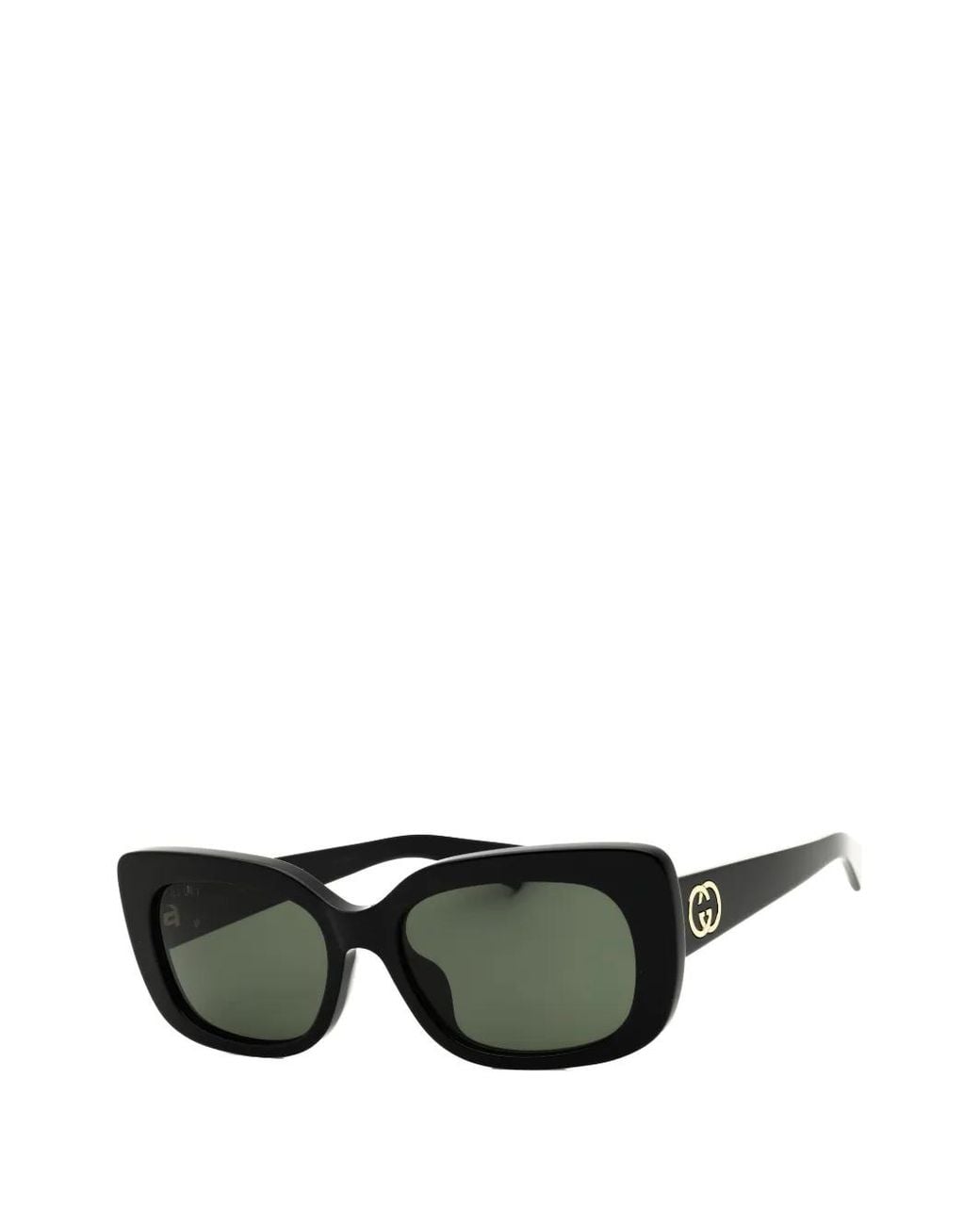 Gucci Green Rectangle-Frame Sunglasses