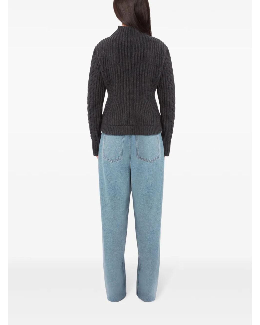 Nina Ricci Black Cable-Knit Wool-Blend Jumper