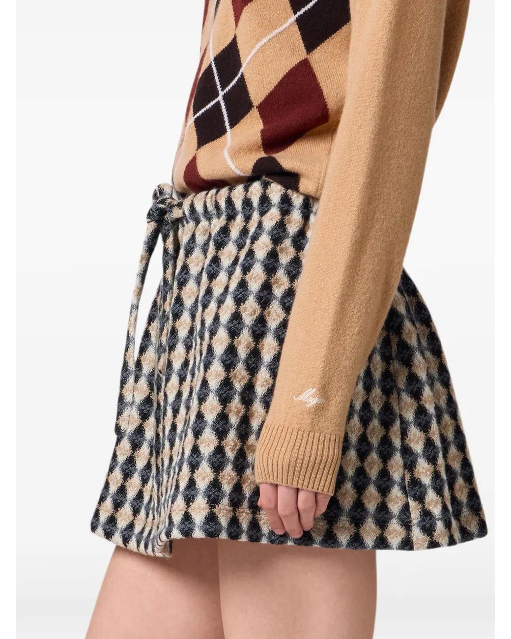 Pull À Losanges Et Col Polo MSGM en coloris Pink