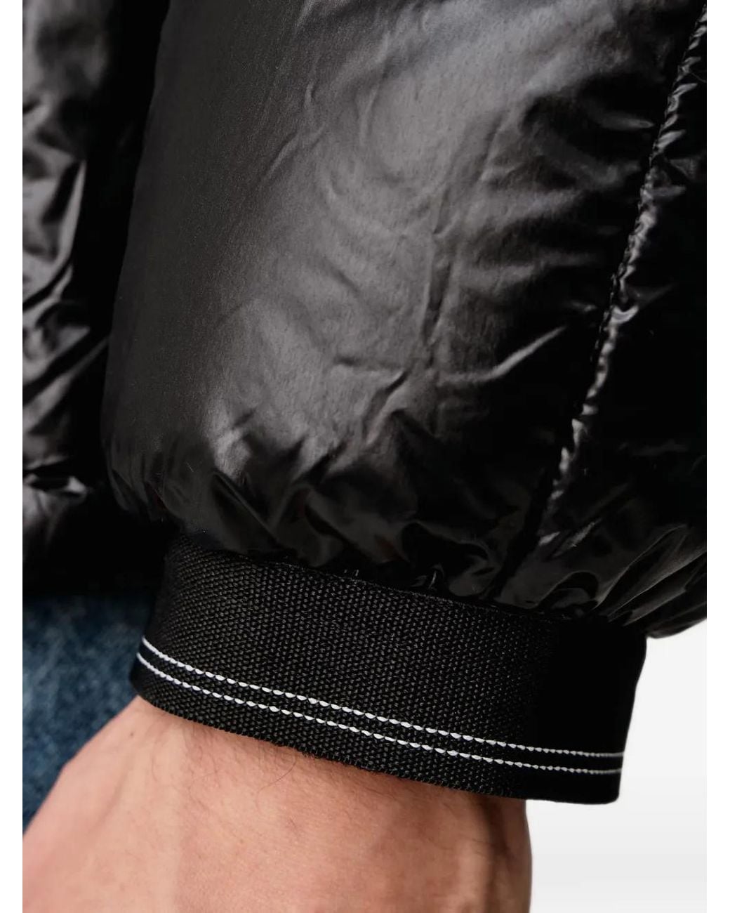 ARMANI EXCHANGE Black Quilted Hooded Jacket for men