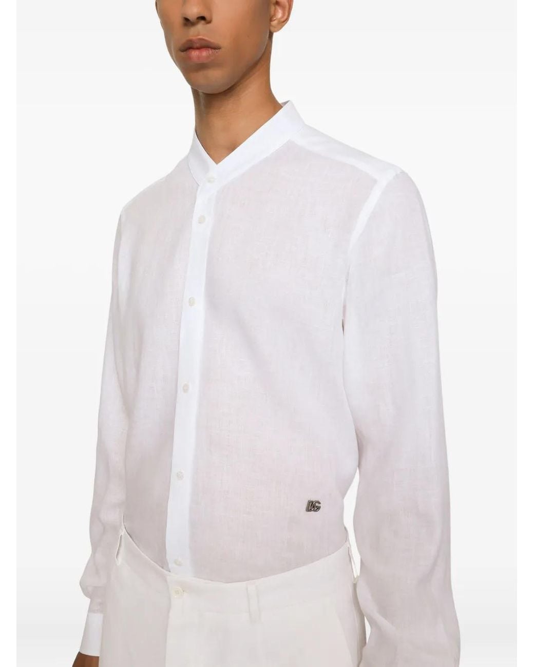 Dolce & Gabbana White Linen Shirt for men
