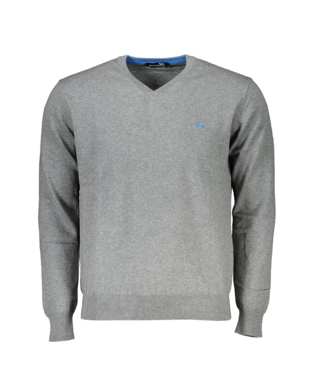Harmont & Blaine Gray V-Neck Cotton Sweater for men