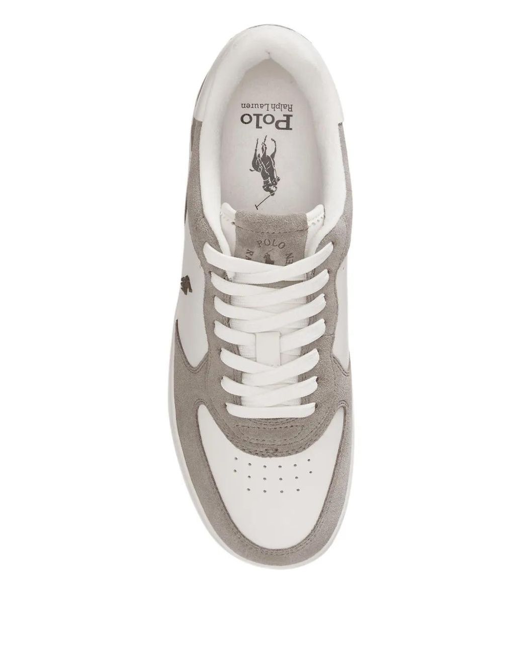 Polo Ralph Lauren White Masters Court Leather Sneakers for men