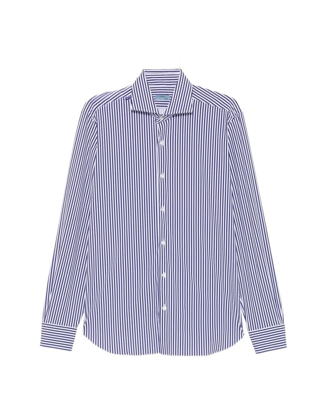 Barba Napoli Purple Striped Long-Sleeve Shirt for men