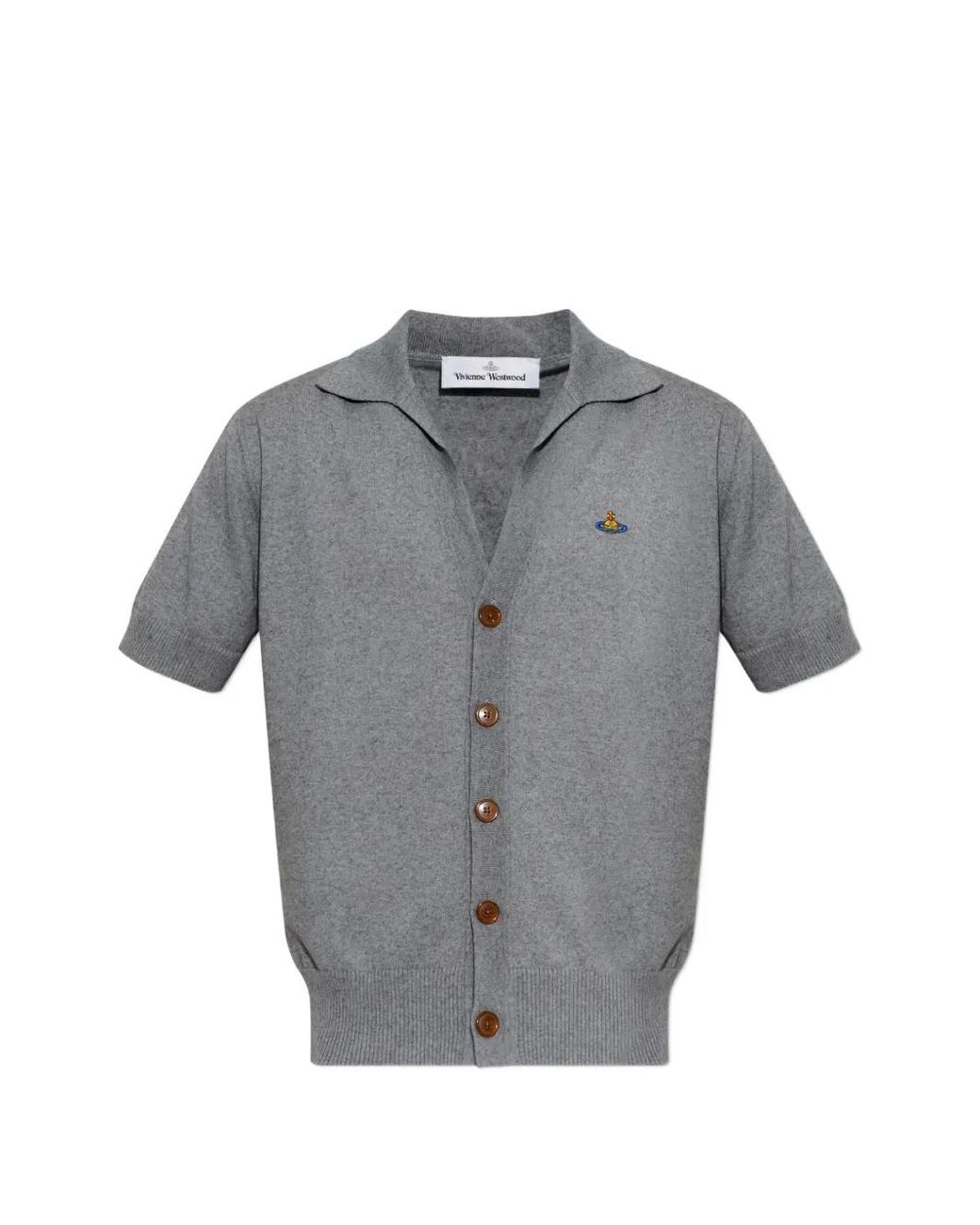 Vivienne Westwood Gray V-Neck Cardigan for men
