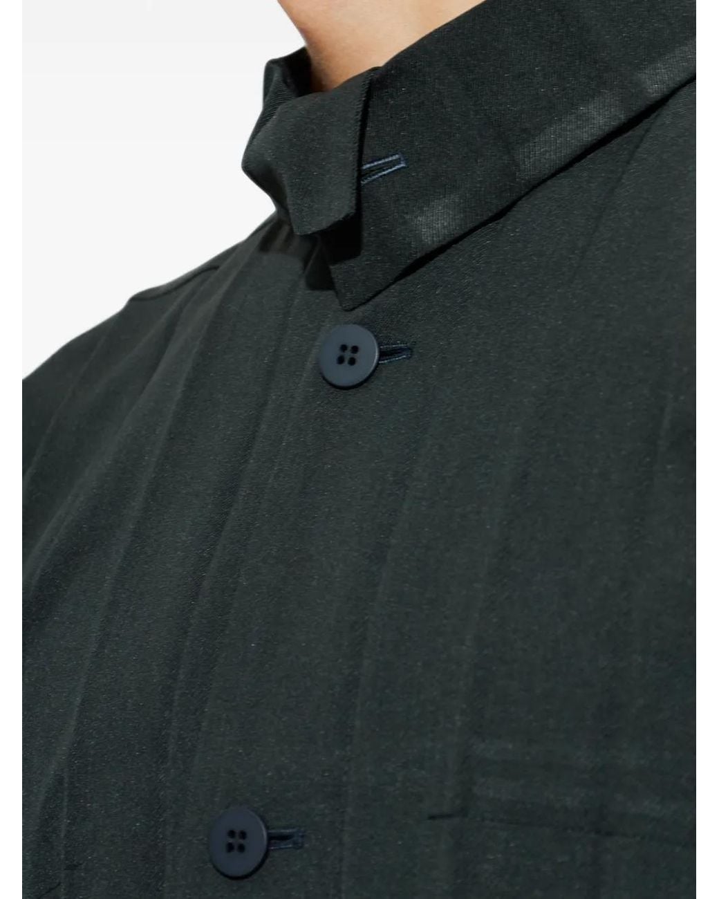 Homme Plissé Issey Miyake Black Edge Ensemble Pleated High-Neck Jacket for men
