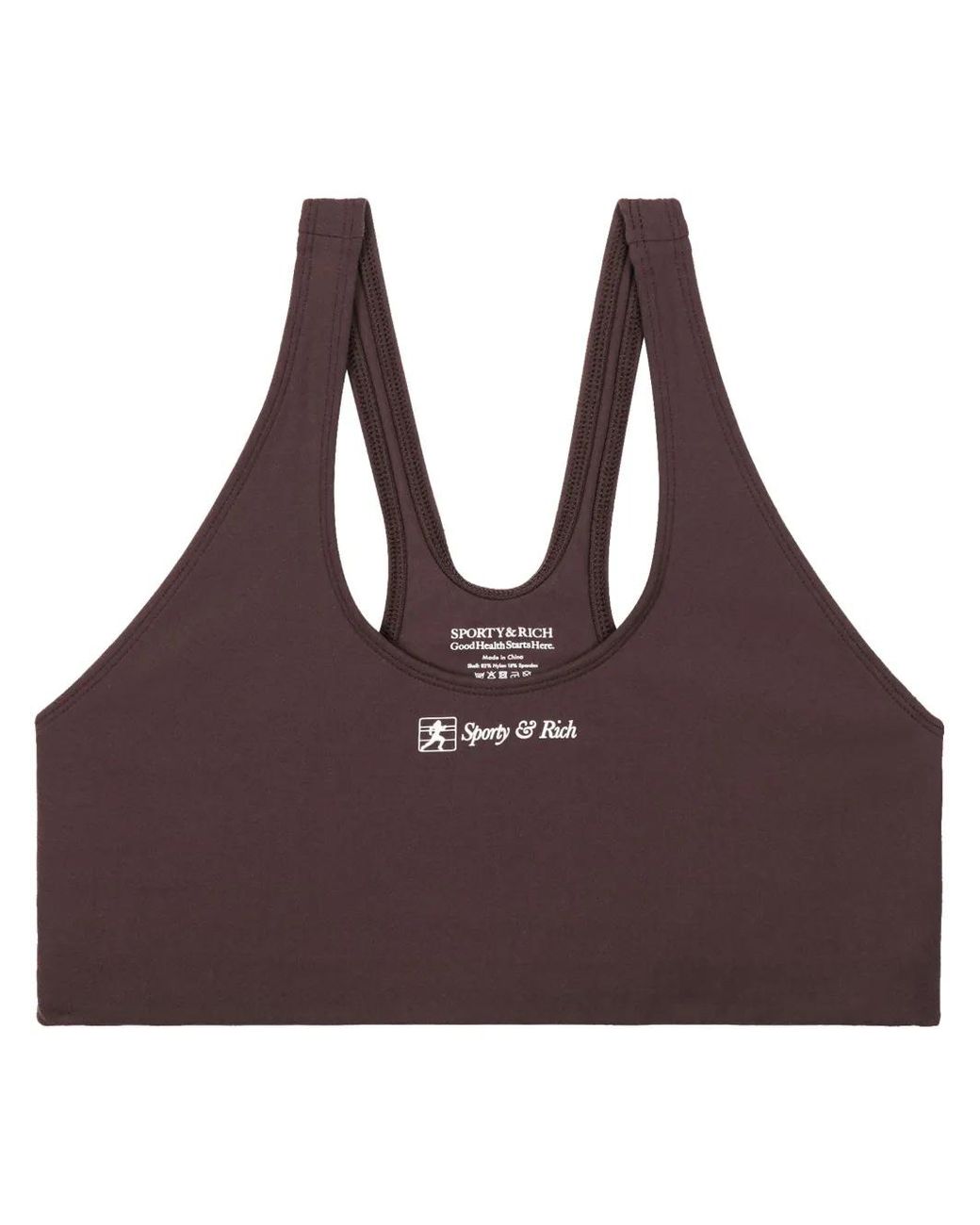 Sporty & Rich Purple Runner Script Sports Bra