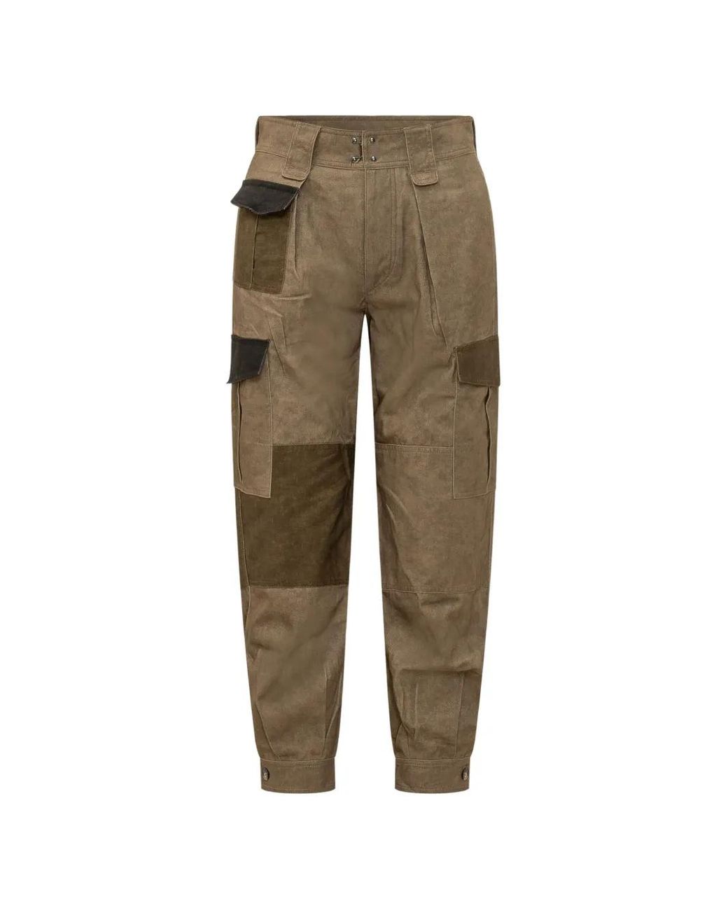Isabel Marant Green Pantalon Cargo Renzar À Design Patchwork