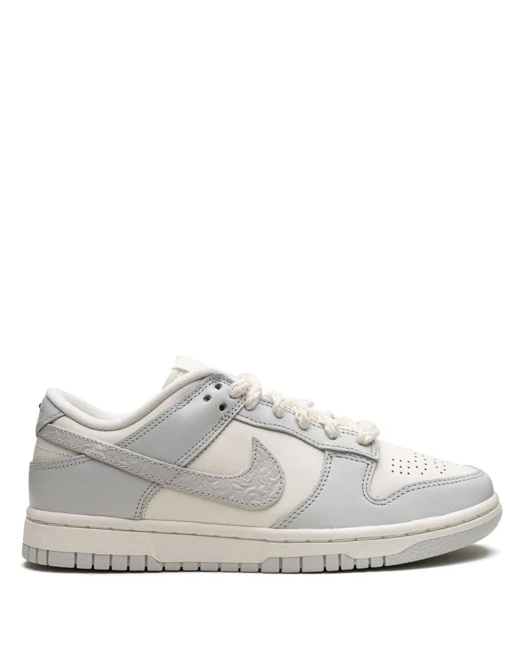 Nike White Dunk Low "Needlework" Sneakers