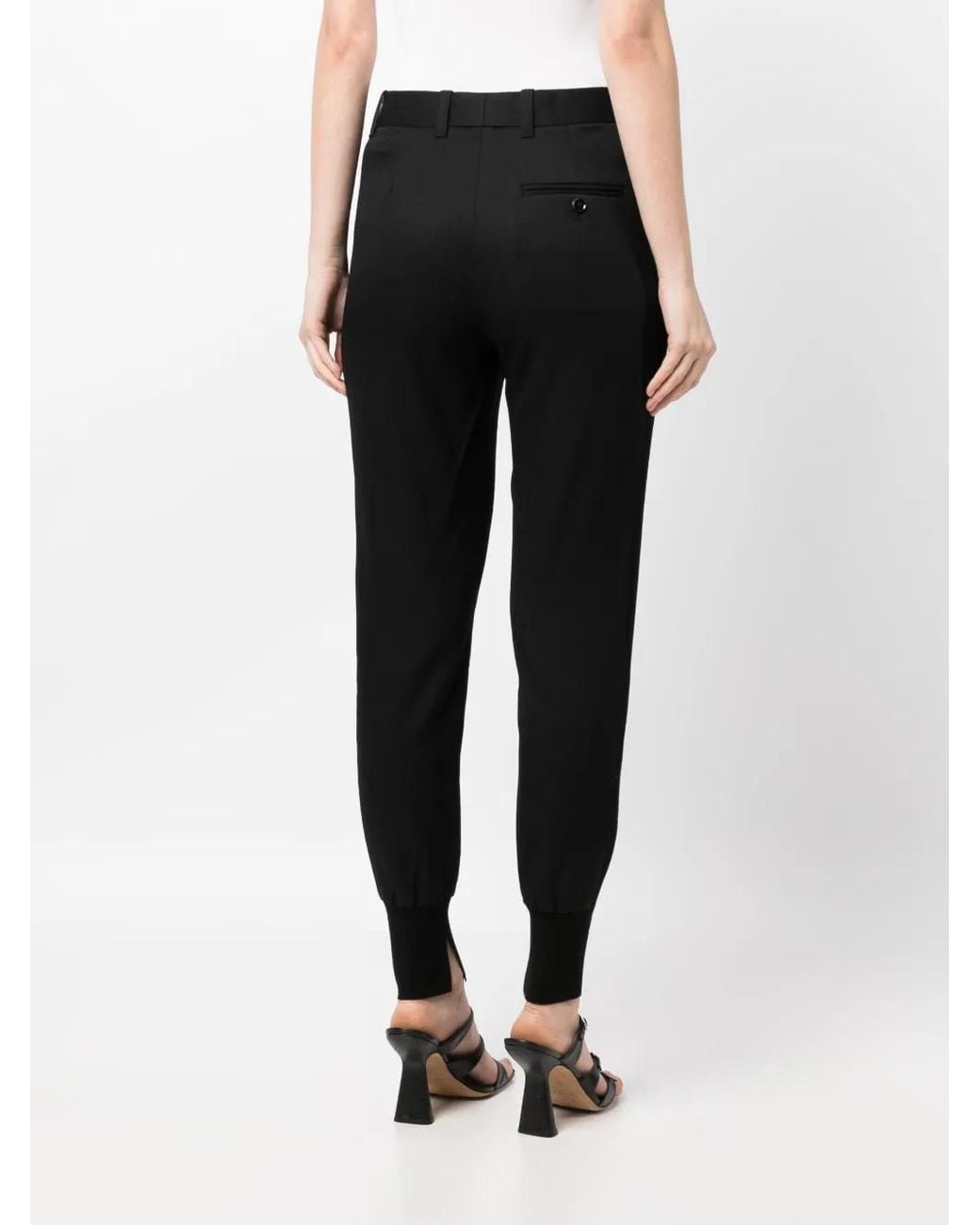 3.1 Phillip Lim Black Mid-Rise Wool Tapered Trousers