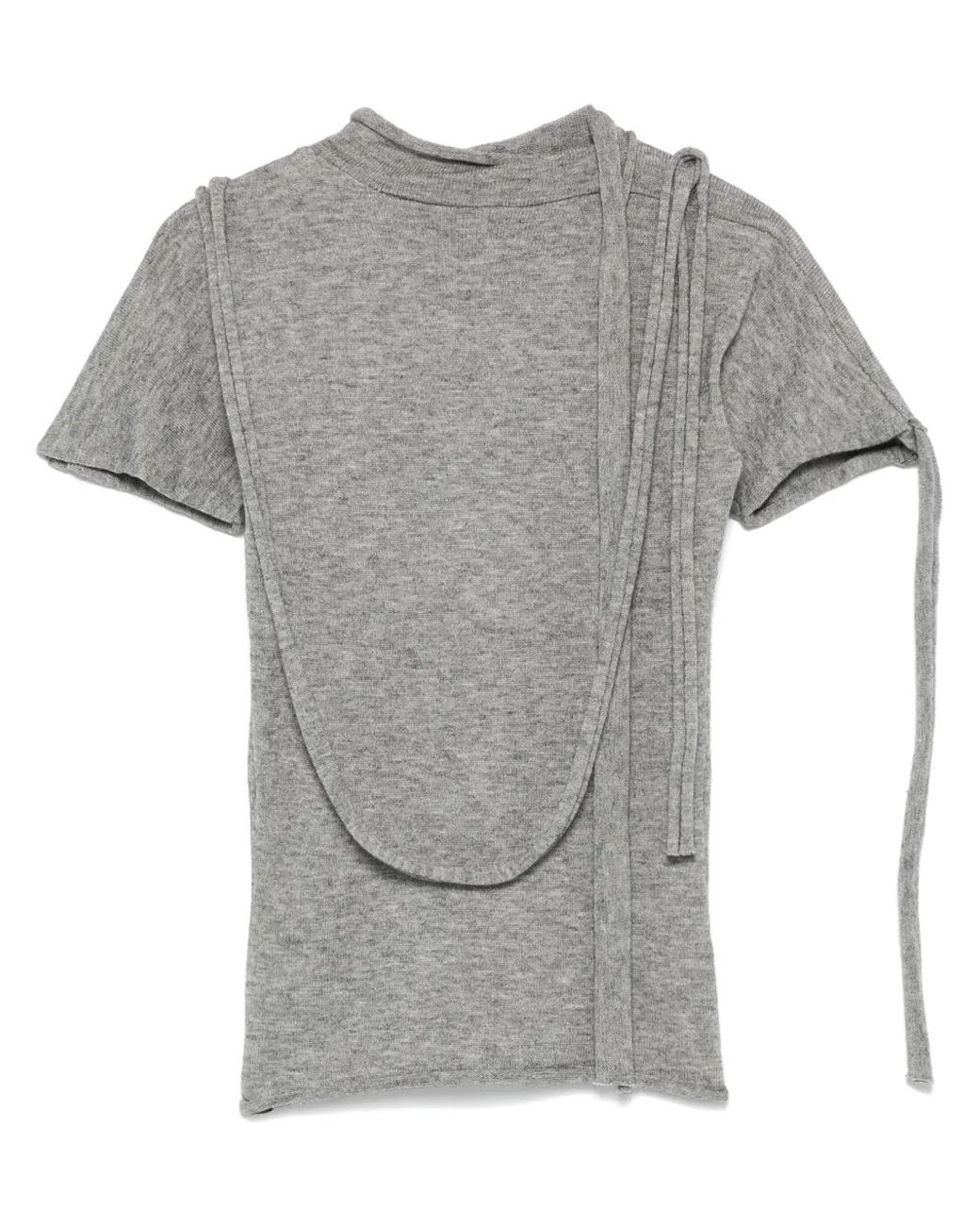 OTTOLINGER Gray Strappy Knitted T-Shirt