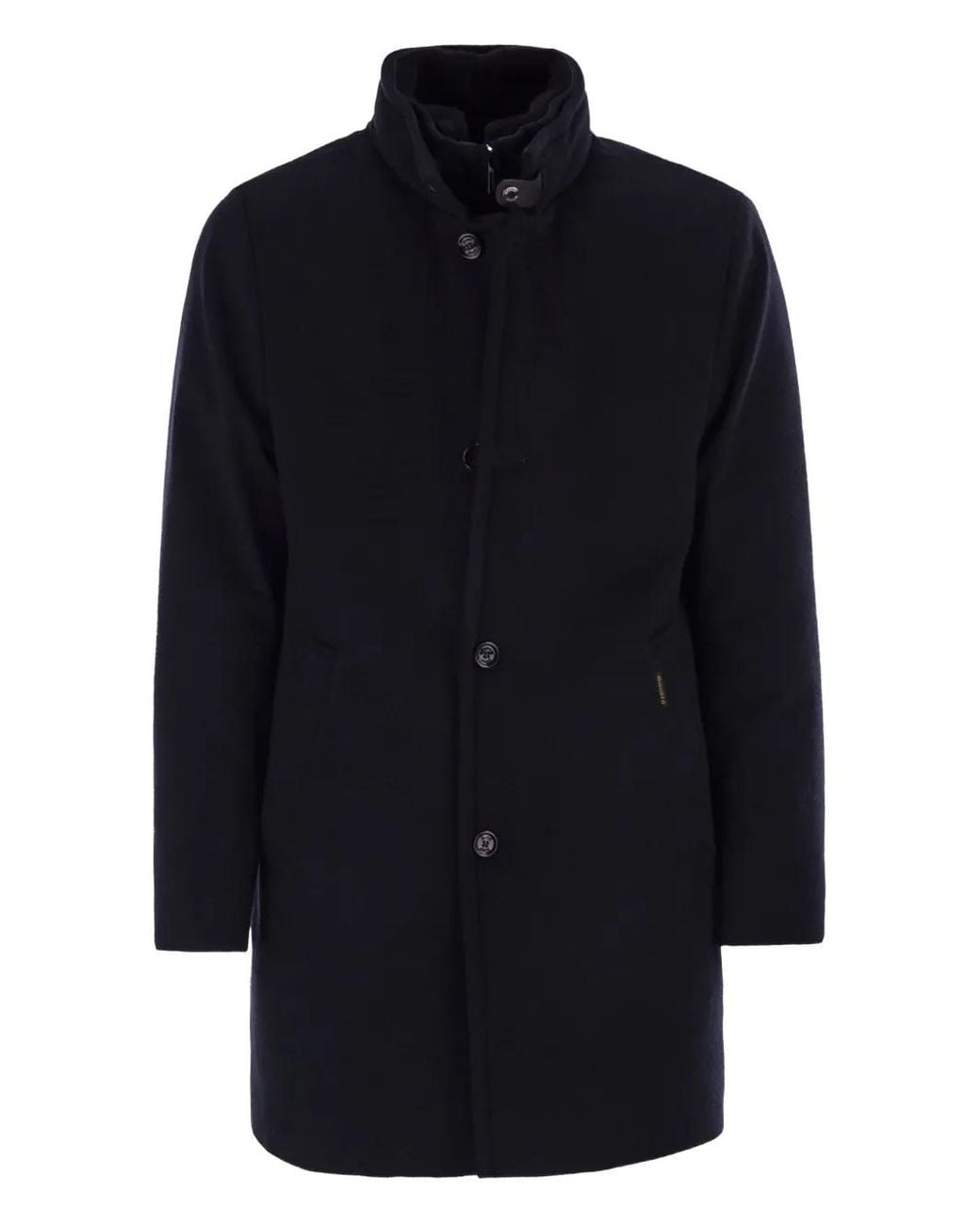 Moorer Blue Bond Button-Fastening Coat for men