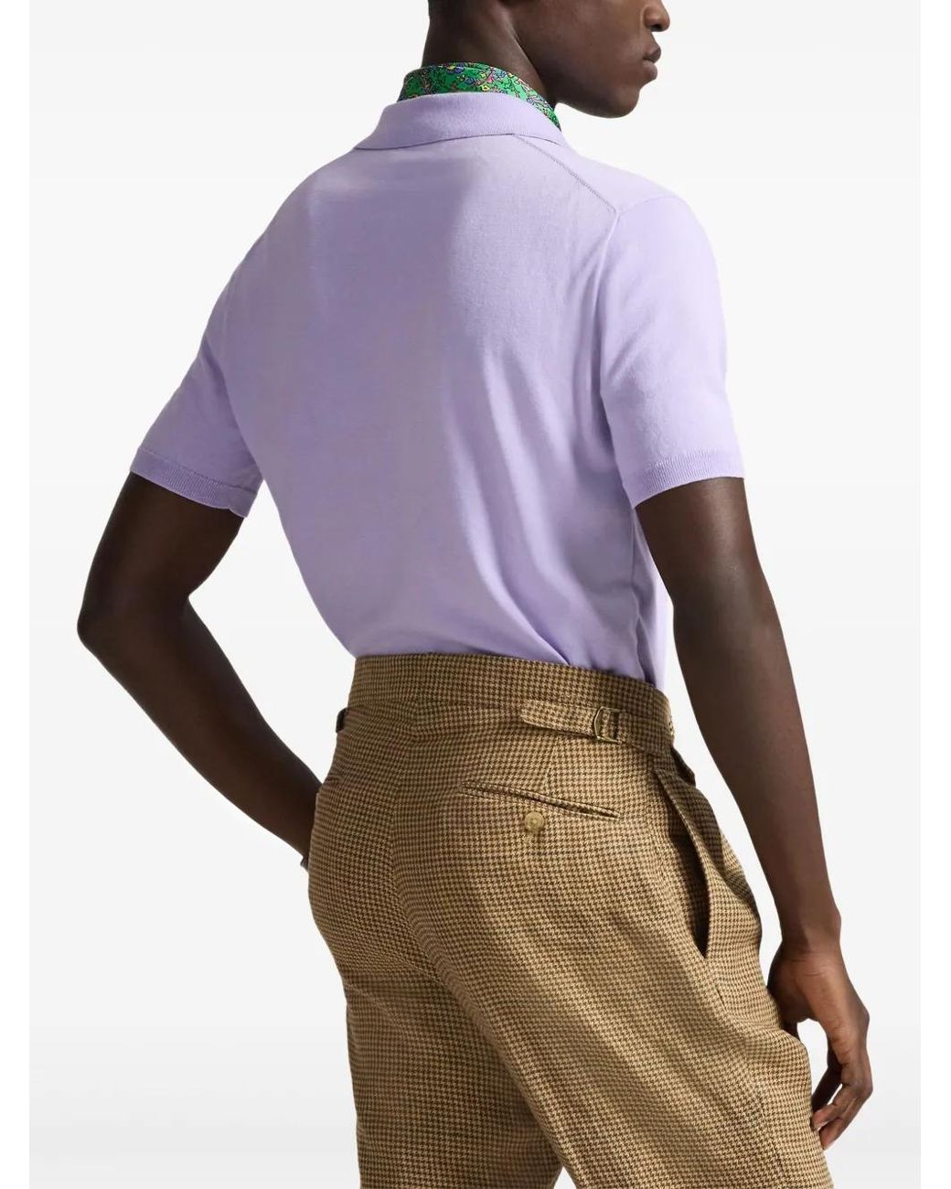 Polo Ralph Lauren Purple Signature Polo Pony Motif-Embroidered Polo-Collar Polo Shirt for men