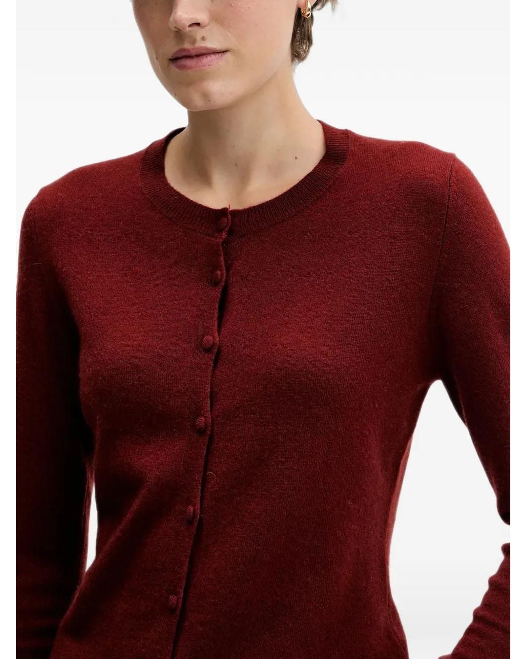 Sisley Red Buttoned Cardigan