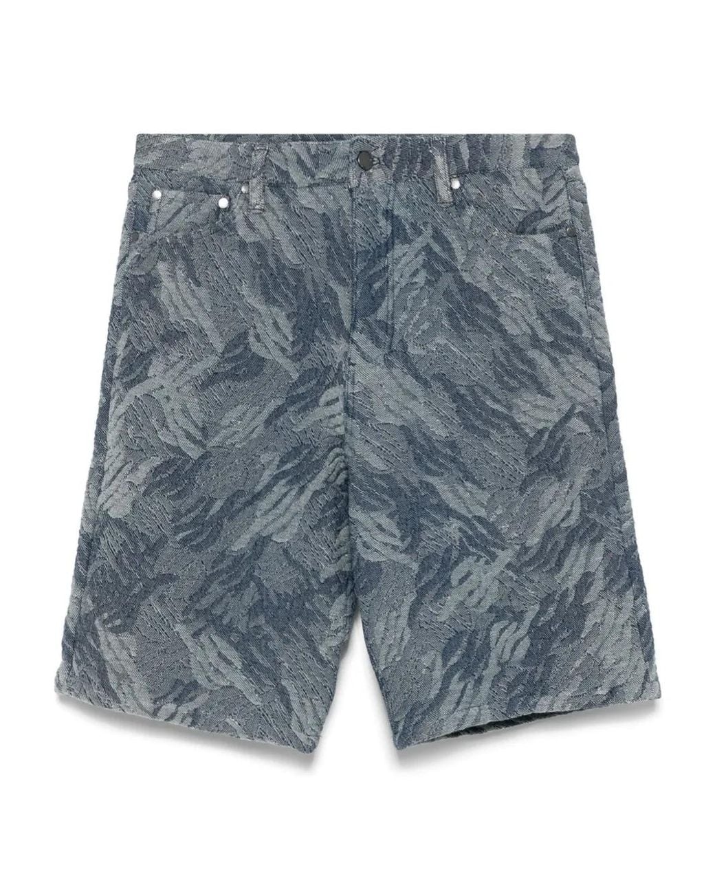 Daily Paper Blue Camo-Monogram Shorts for men