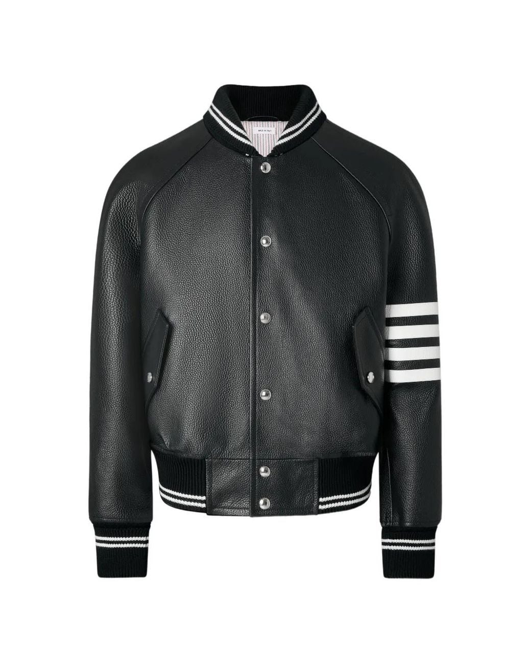 Thom Browne 4-Bar Oversized Leren Jack in het Black voor heren