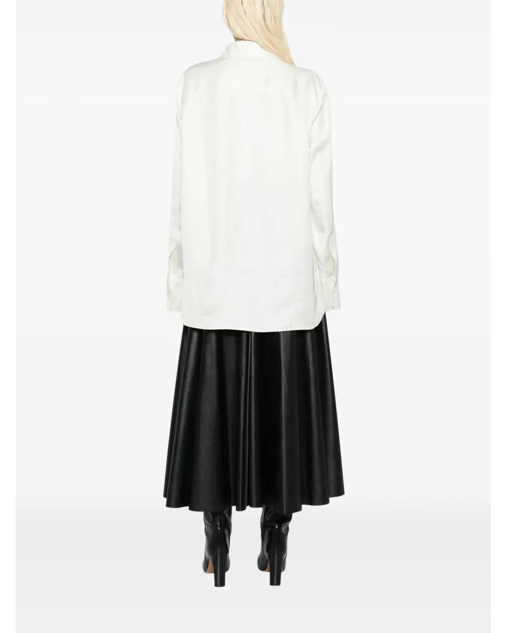 Jil Sander Flared Blouse in het White
