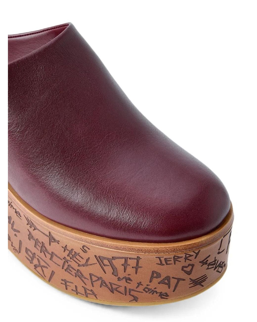Chloé Red Maxime Wedge Mules