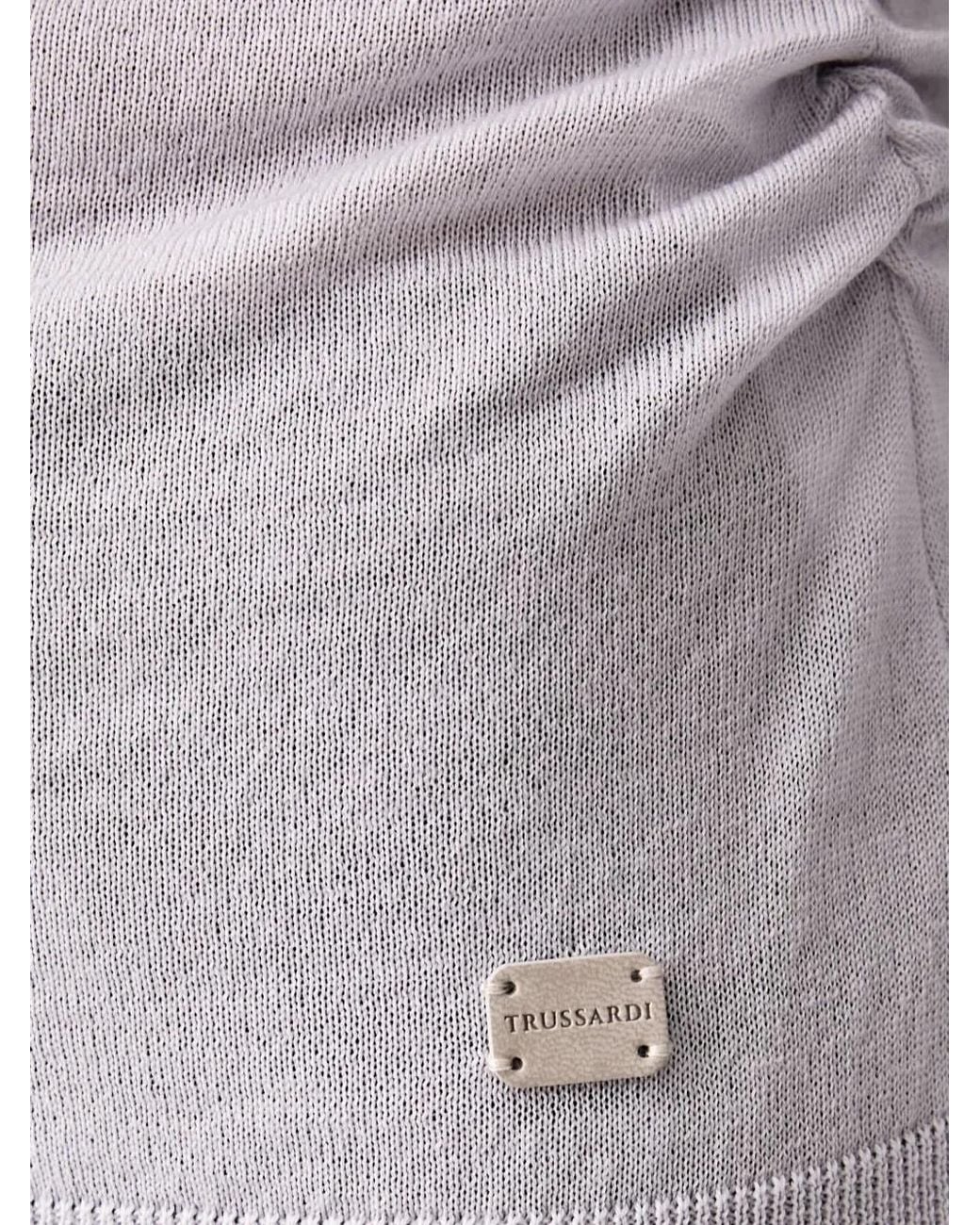 Trussardi White Ruched-Detail Sweater