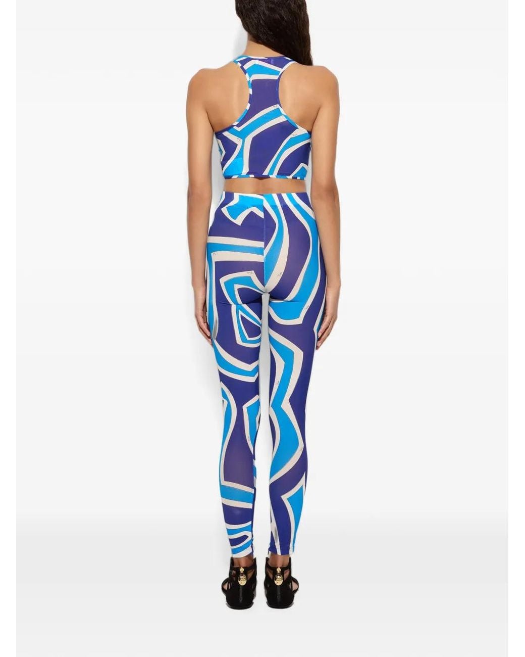 Emilio Pucci Blue Labirinto-Print Leggings