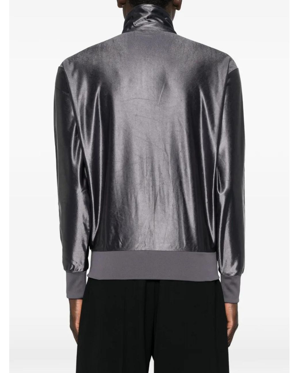 Adidas Black Veste Zippée À Détails Rayés for men