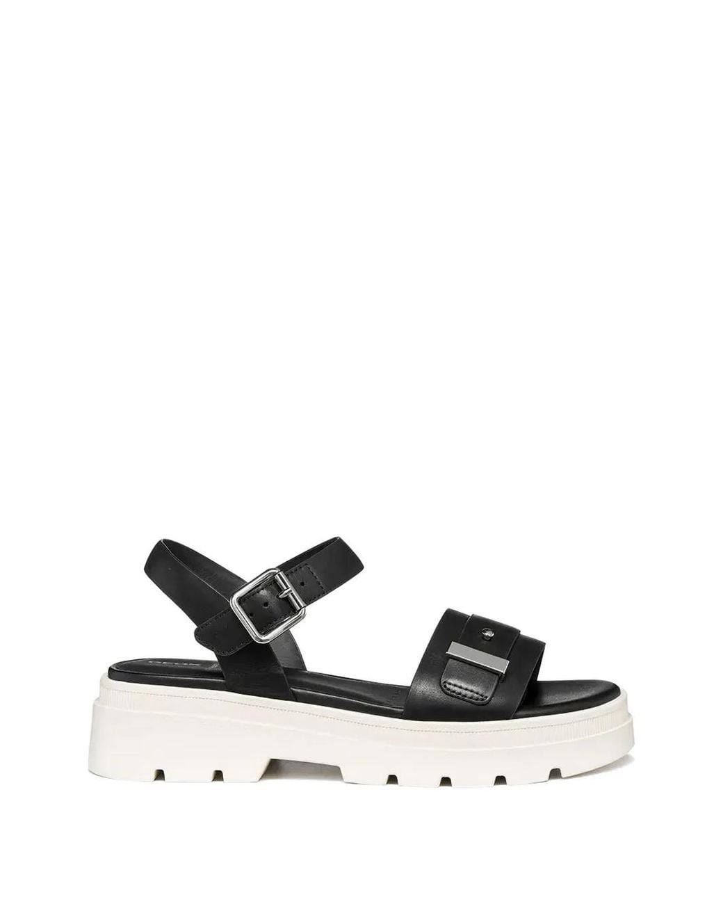Geox White Buckle-Fastening Chunky-Sole Sandals