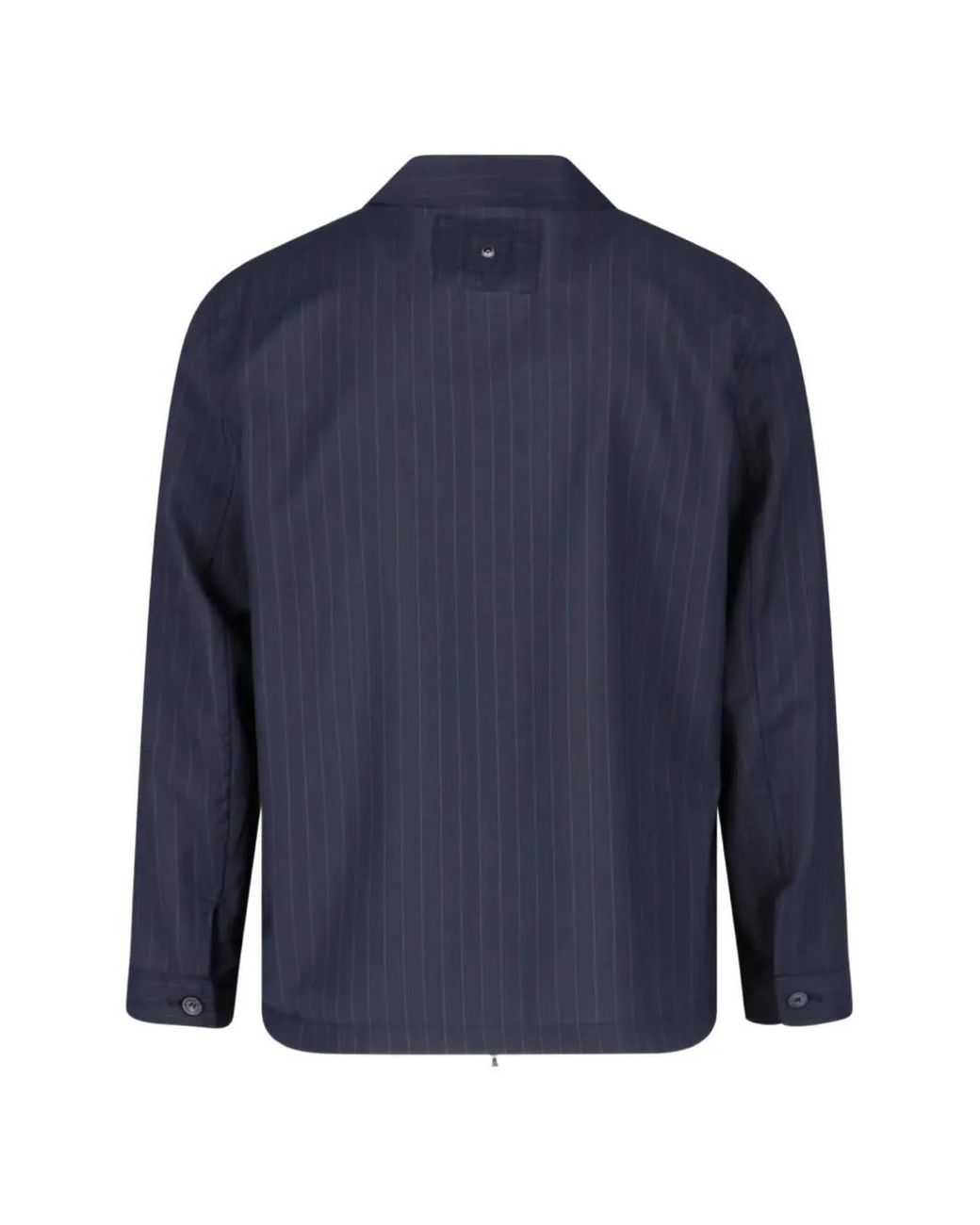 White Sand Blue Striped Zip Jacket for men