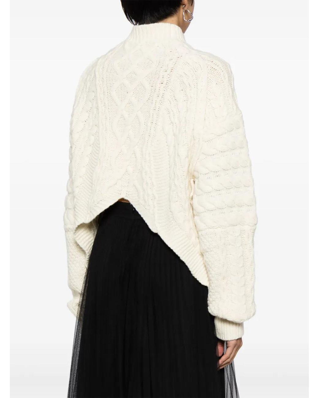 Erdem White Cable-Knit Wool Jumper