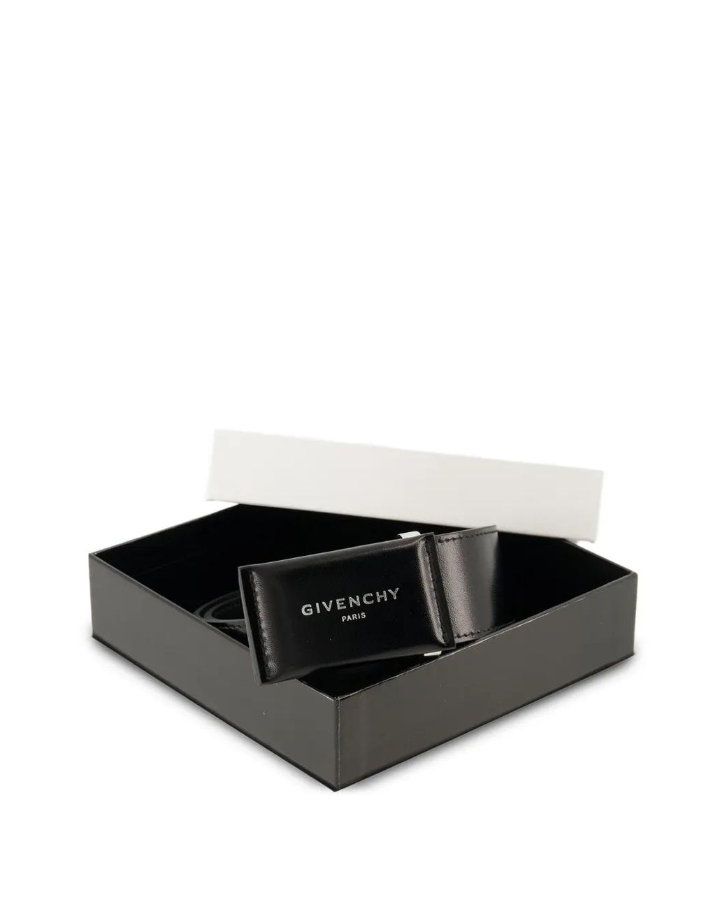 Givenchy White Leather Antigona Plaque Belt 40Mm for men