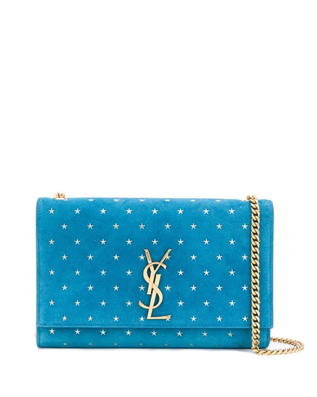 Saint Laurent Kate Star Studded Crossbody Bag in Blue Lyst