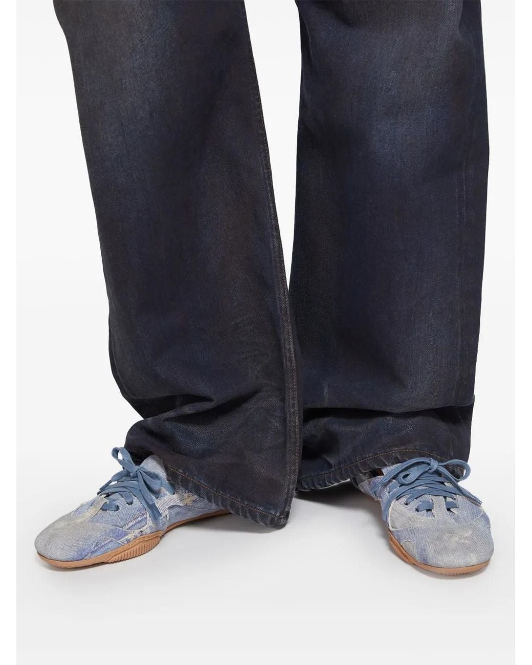 Acne Blue Lace-Up Leather Shoes
