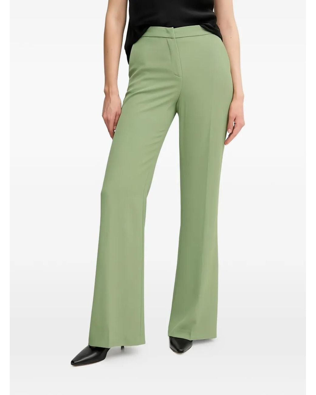 Sandro Ferrone Green Flared Trousers