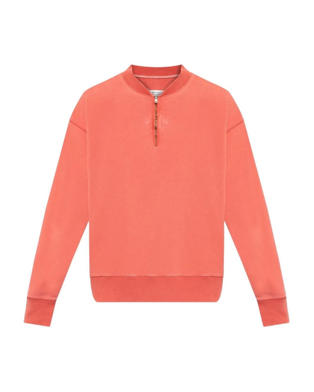 Maison Margiela Pink Sweat En Coton À Col Zippé for men