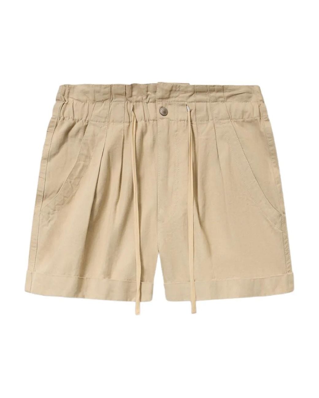 Isabel Marant Natural Cotton Linen Blend Shorts