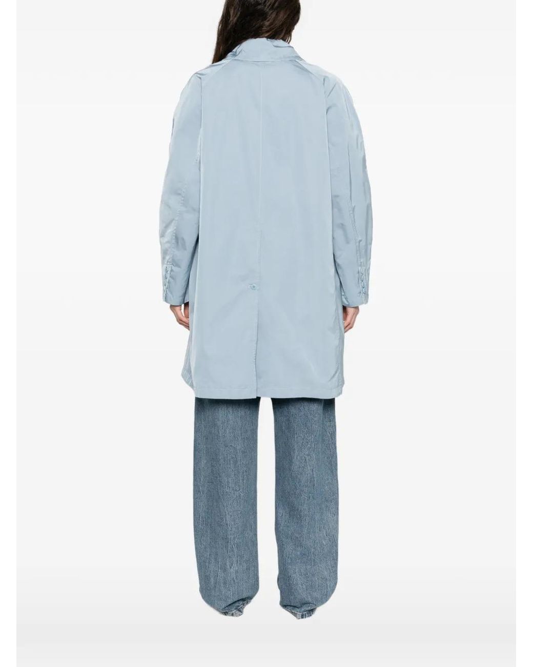 Ermanno Scervino Blue Button-Front Collared Single-Breasted Coat