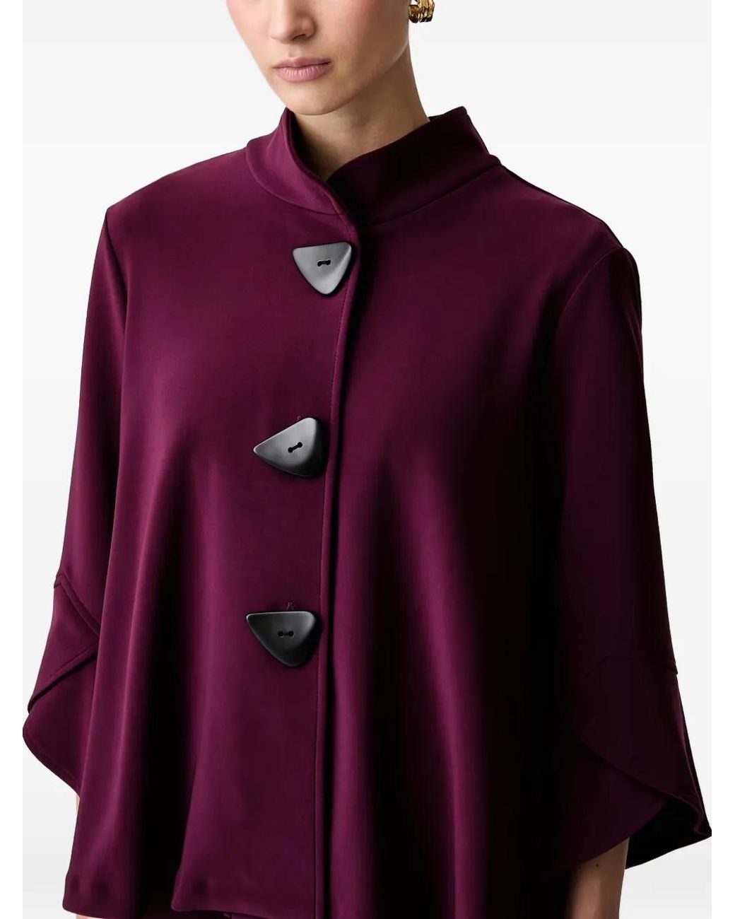 Joseph Ribkoff Purple Button-Up Flared Jacket