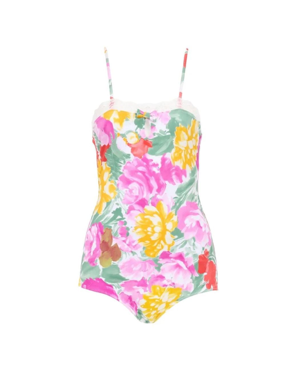 Chloé White Garden-Print Bodysuit