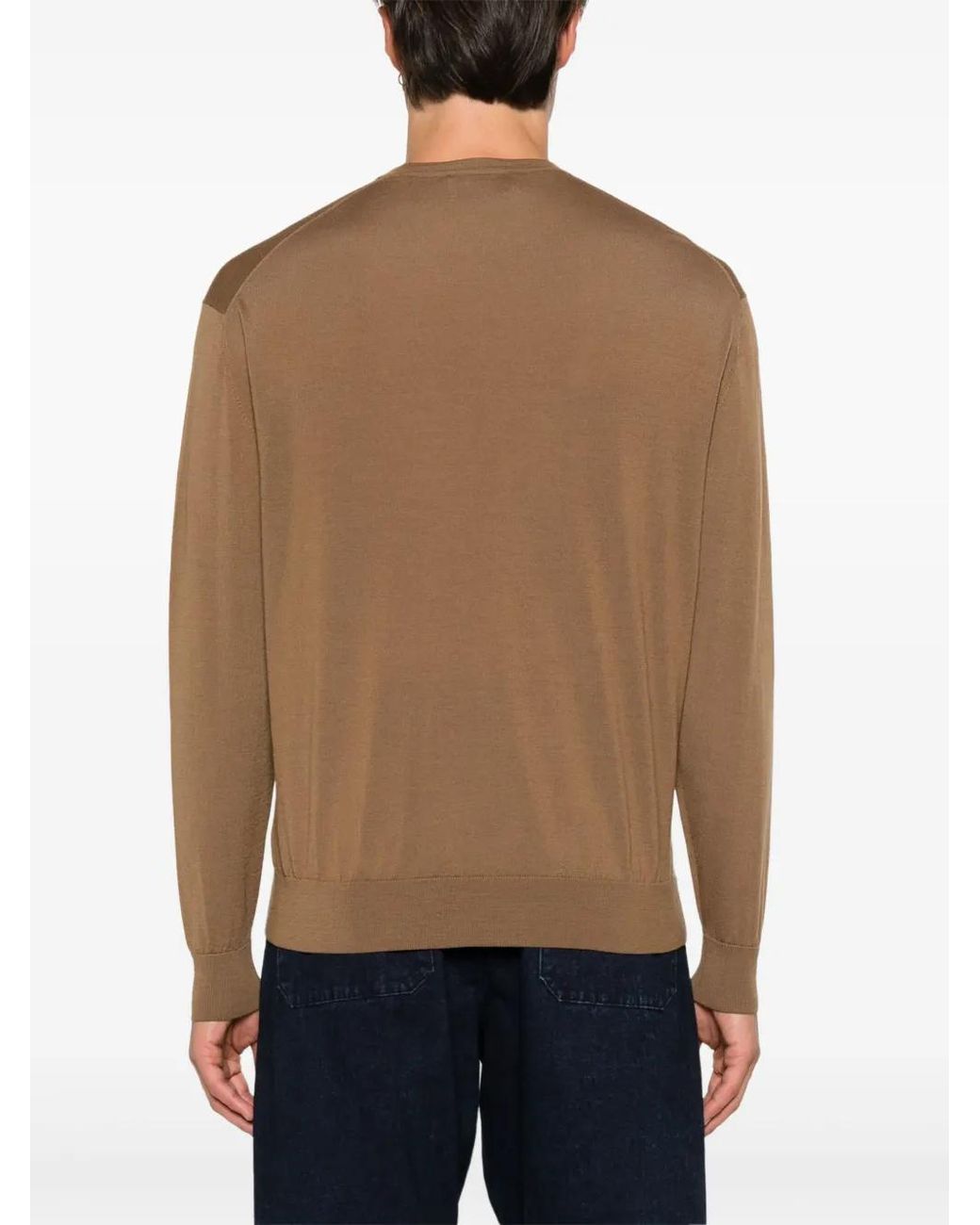 D4.0 Brown Fine-Knit Sweater for men