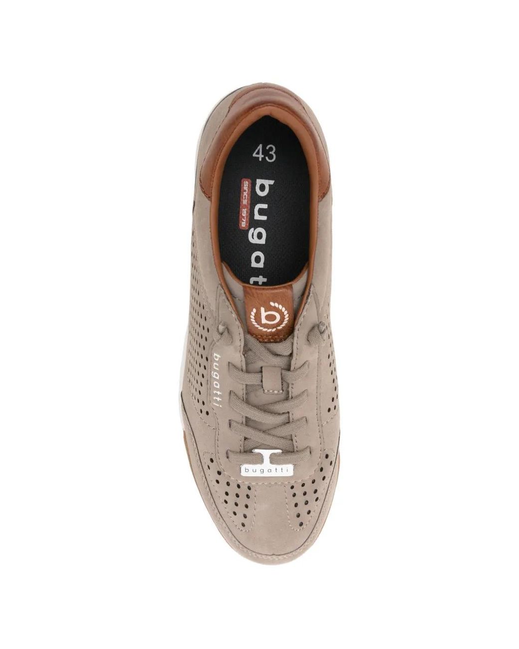 Bugatti White Perforated Panel Sneakers for men